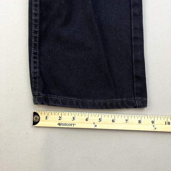 Levis 505 Jeans Mens 38x32 Black Denim Regular Fit Straight Leg Charcoal Wash - Picture 10 of 12